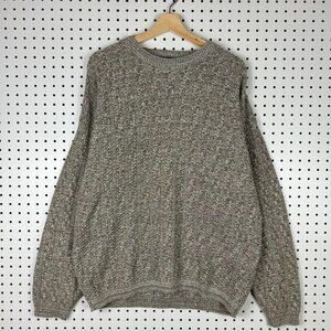 Bill Blass Cream Khaki Knit Sweater XL Grandpa 90s Chunky Streetwear Preppy Y2K